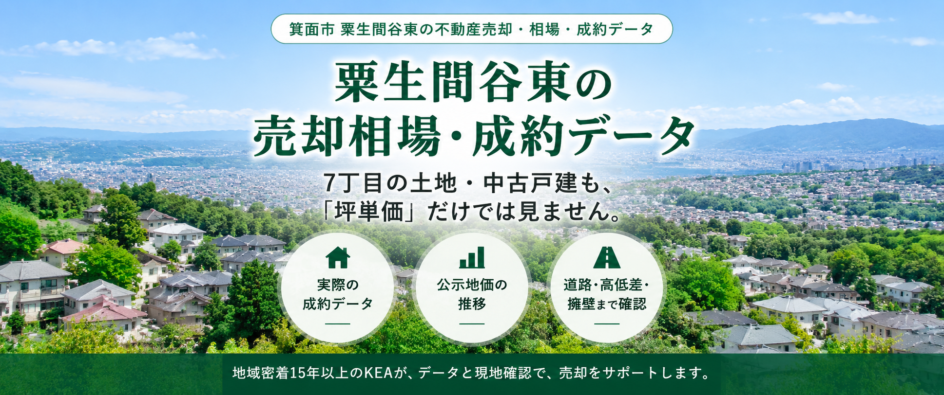 粟生間谷東の売却相場・成約データ｜7丁目の土地・中古戸建も詳しく｜KEA