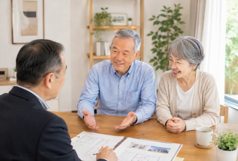 箕面市で不動産の売却相談をするご夫婦